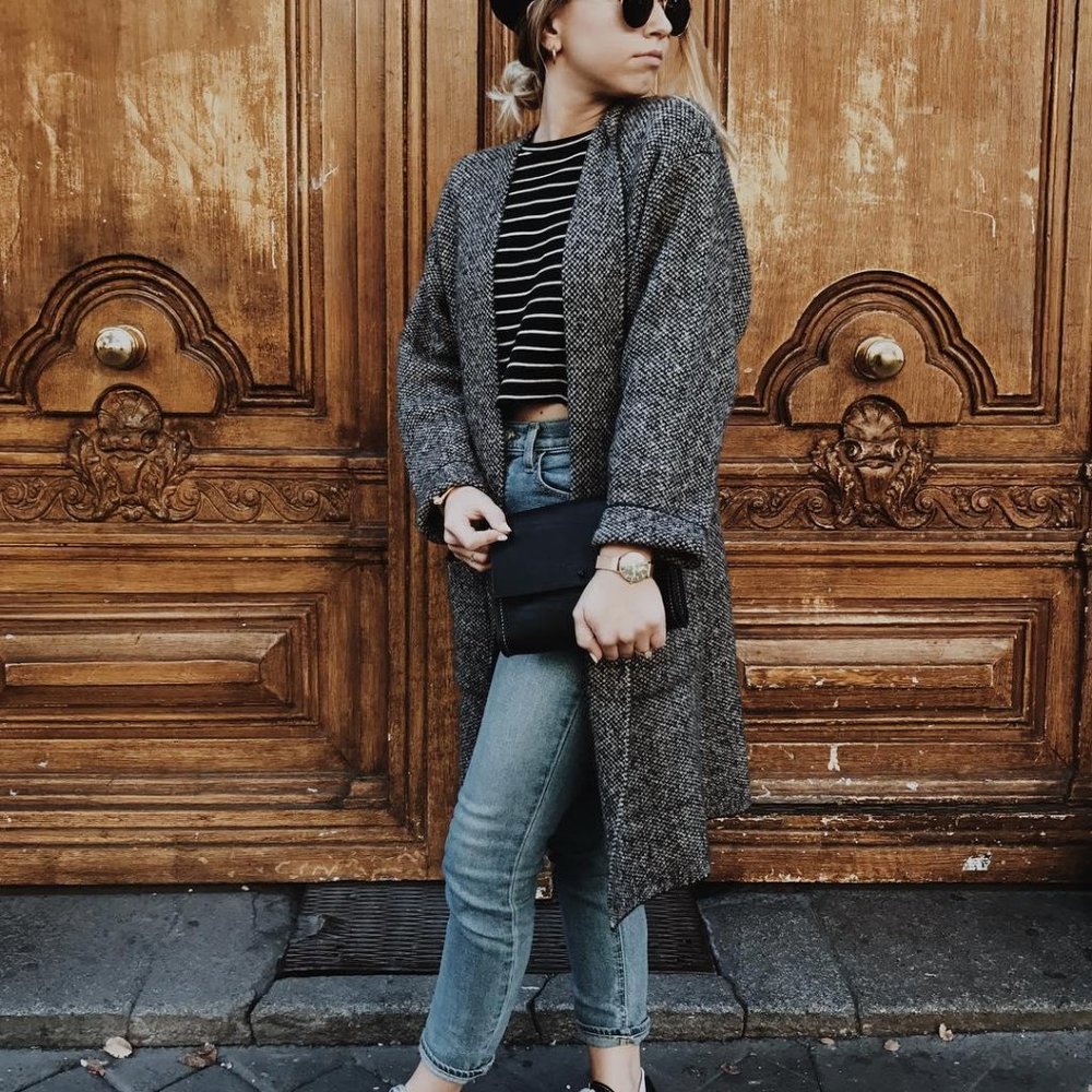 Uniqlo Grey Melange Long Cardigan Coat | Size XS